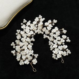 Handmade Beaded Headband White Wedding Dress Accessory